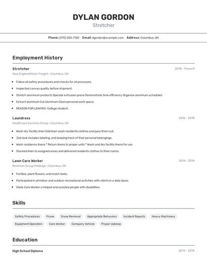 Stretcher Resume