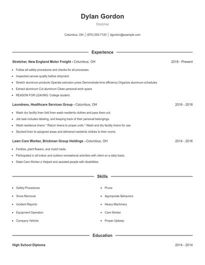 Stretcher Resume