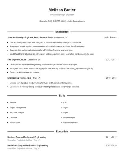Resume example 1
