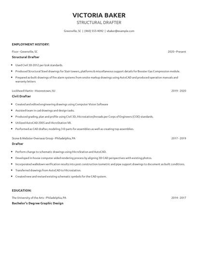 Structural Drafter Resume