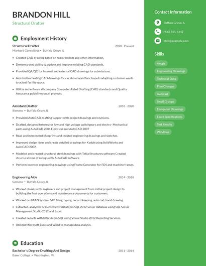 Structural Drafter Resume