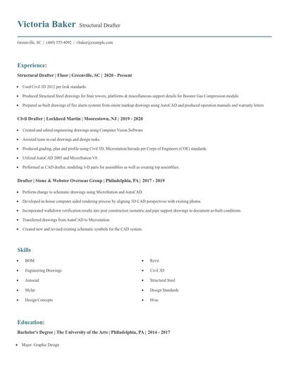 Structural Drafter Resume