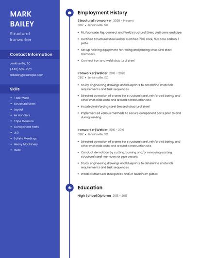 Structural Ironworker Resume