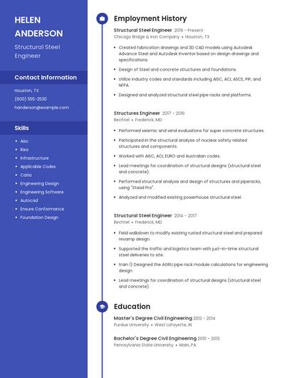 Structural Steel Engineer Resume