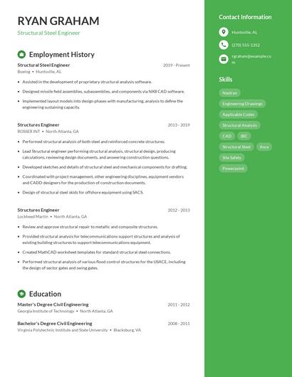 Structural Steel Engineer Resume