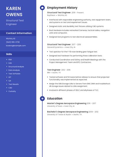 Structural Test Engineer Resume