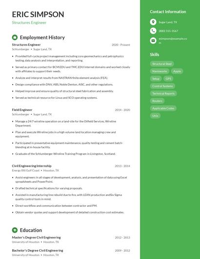 Resume example 5