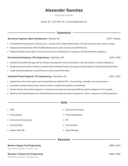 Resume example 1