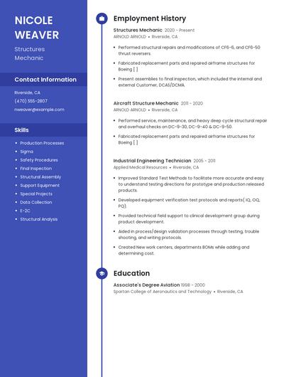Structures Mechanic Resume