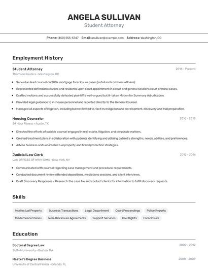 Resume example 2