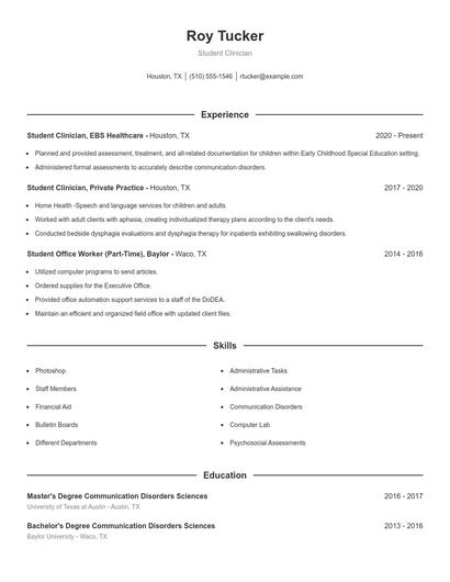 Resume example 1
