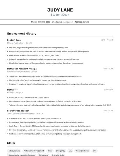 Resume example 2