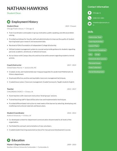 Resume example 5