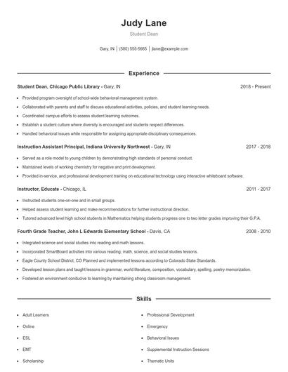 Resume example 1