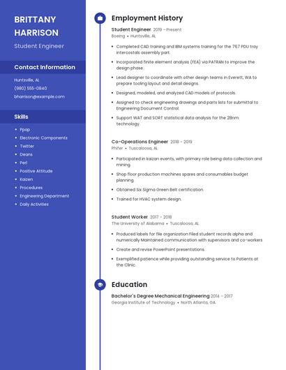 Student Engineer Resume