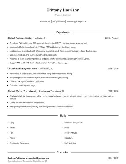 Resume example 1