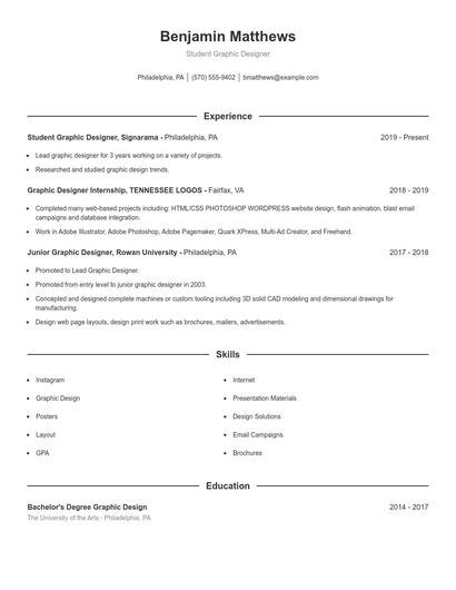 Resume example 1