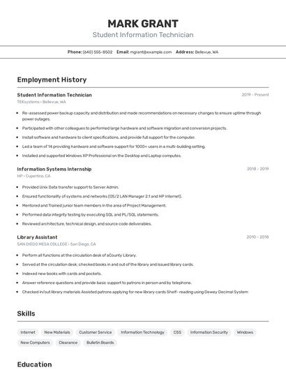 Resume example 2