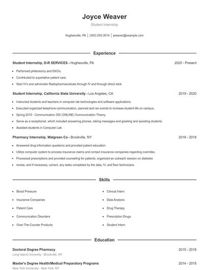 Resume example 1
