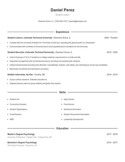 Resume example 1