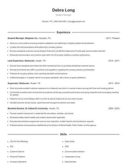Resume example 1