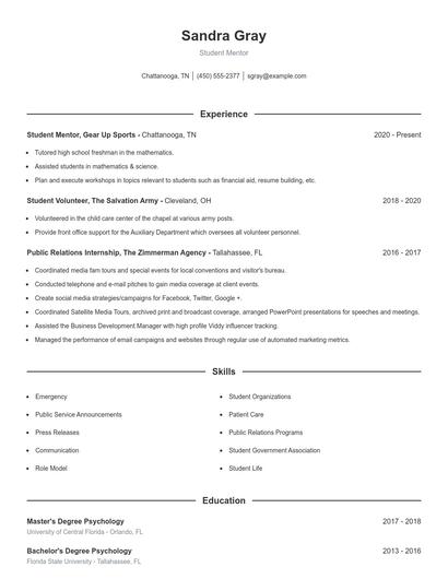 Resume example 1