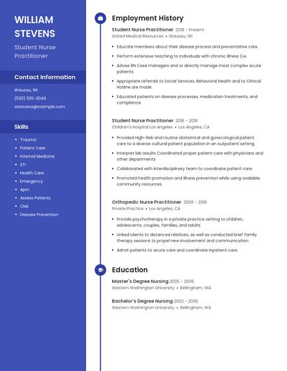 Student Nurse Practitioner Resume