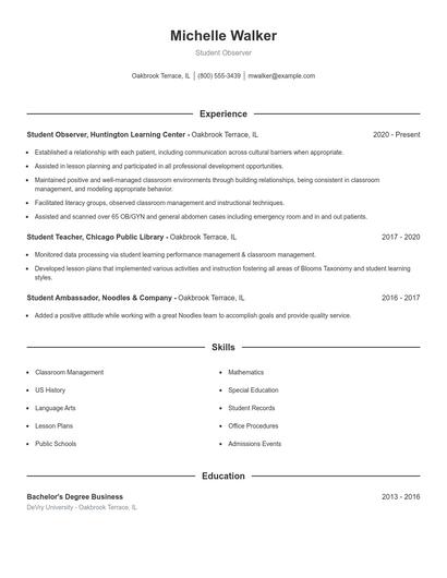 Resume example 1