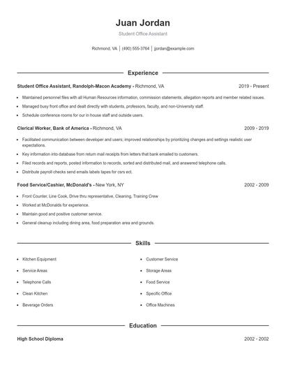 Resume example 1