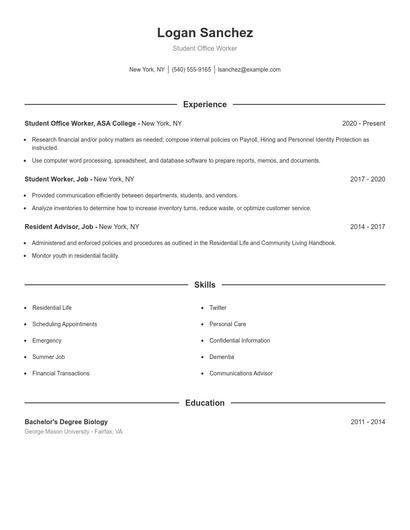 Resume example 1