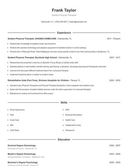 Resume example 1