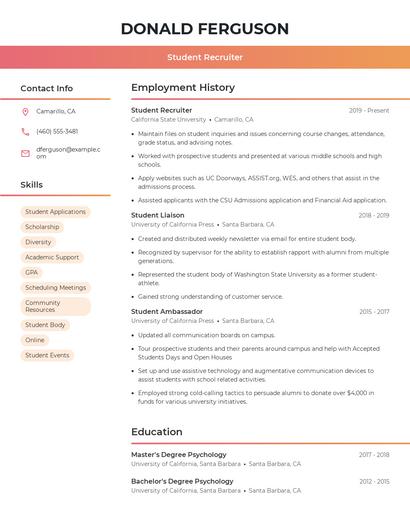 Resume example 3