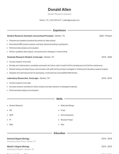 Resume example 1
