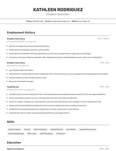 Resume example 2