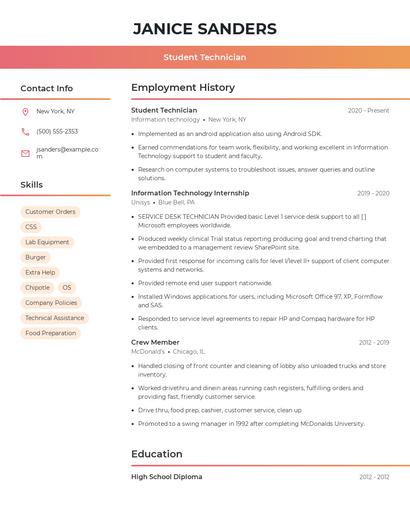 Resume example 3