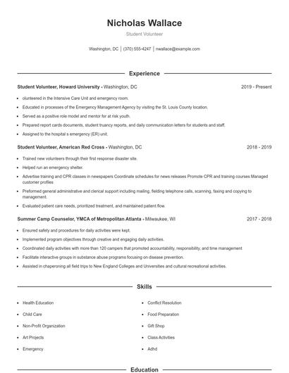 Resume example 1
