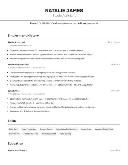 Resume example 2
