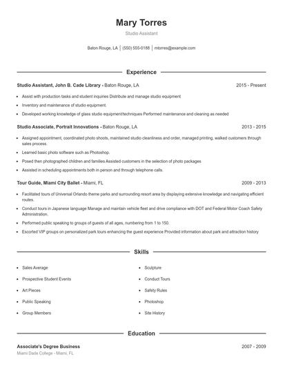 Resume example 1