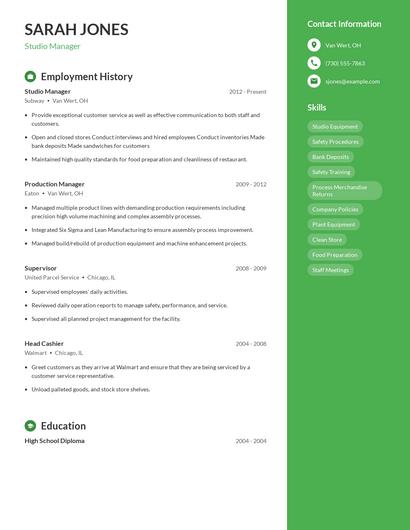 Resume example 4