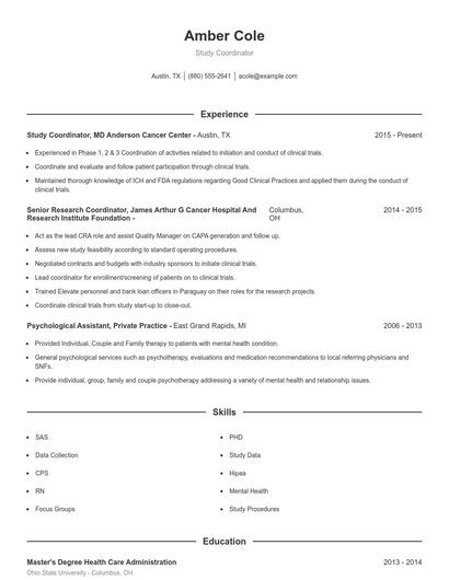 Resume example 1