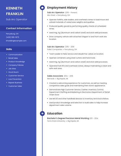 Sub Arc Operator Resume