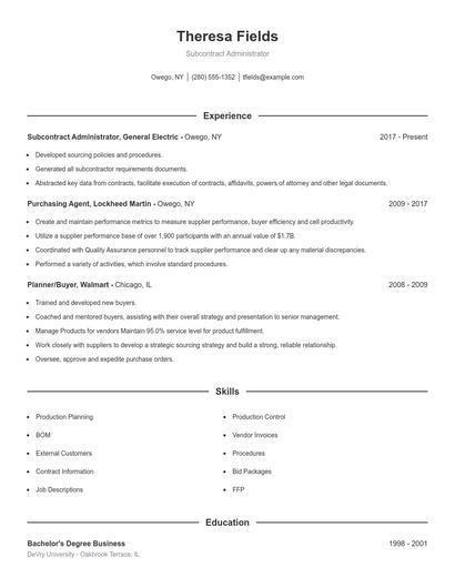 Resume example 1