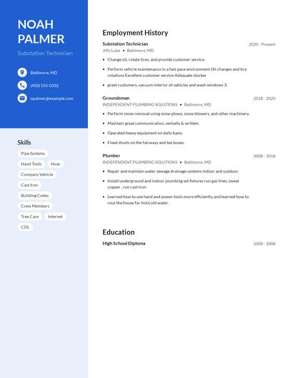 Substation Technician Resume