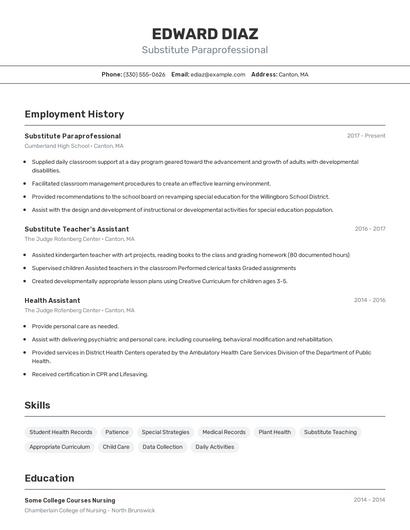 Resume example 2