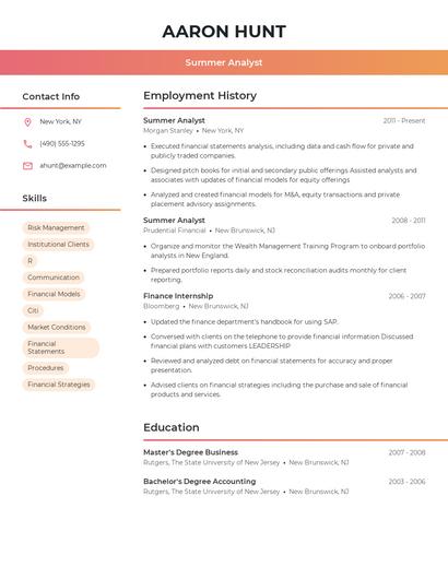 Resume example 3