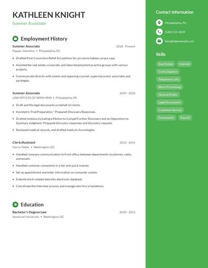 Resume example 5