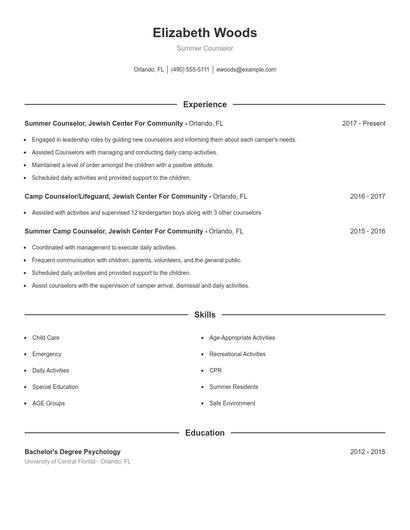 Resume example 1