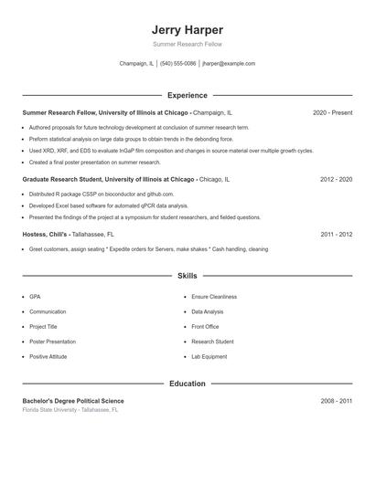 Resume example 1