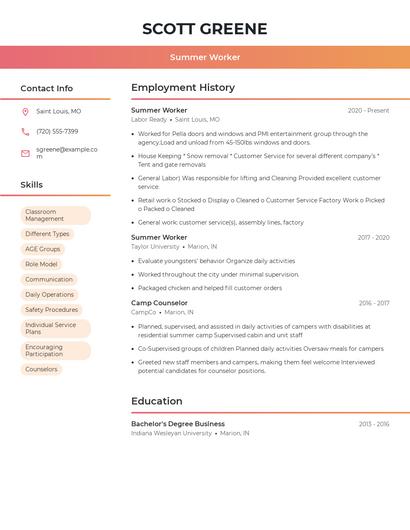 Resume example 3
