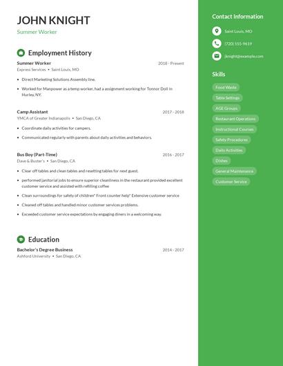 Resume example 4